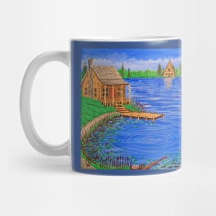 Cabin at the Lake in the Summer Season Mug